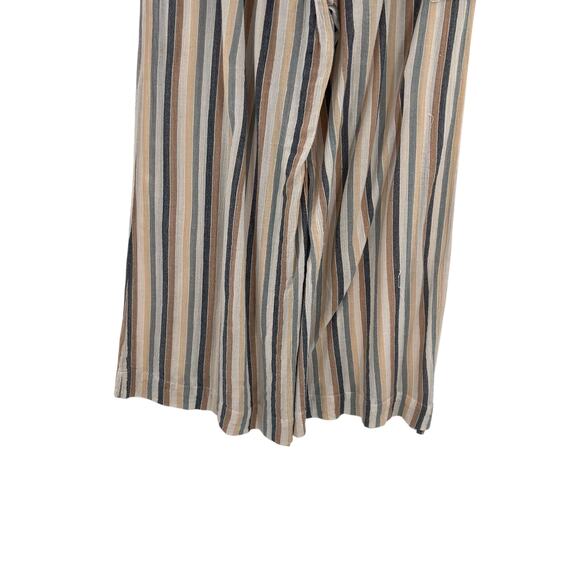 Free People Jones Beach Pants Wide Leg Striped Drawstring Pockets Size Medium - Picture 8 of 10